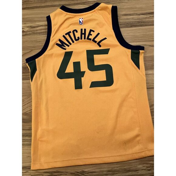 Utah Jazz Donovan Mitchell Jordan Brand Gold Jersey Youth M - Picture 1 of 8